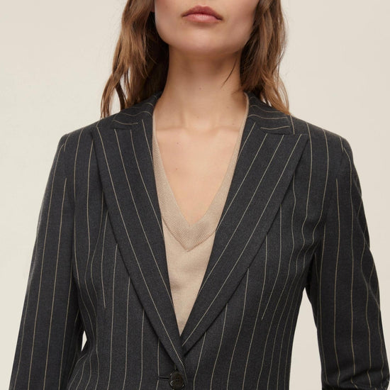 Emme Marella Giacca femminile in stuoia Dear Donna Nero bianco - Santangelo