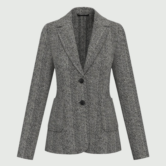 Emme Marella Giacca femminile in stuoia Dear Donna Nero bianco - Santangelo