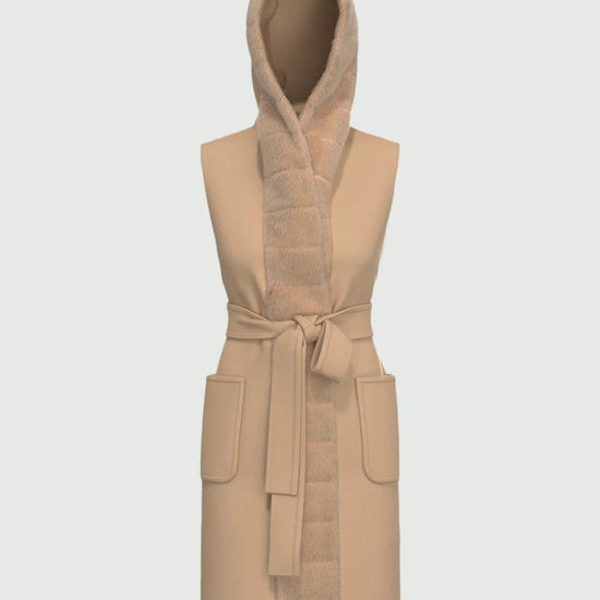 Emme Marella Gilet con cintura Formosa Donna Beige - Santangelo