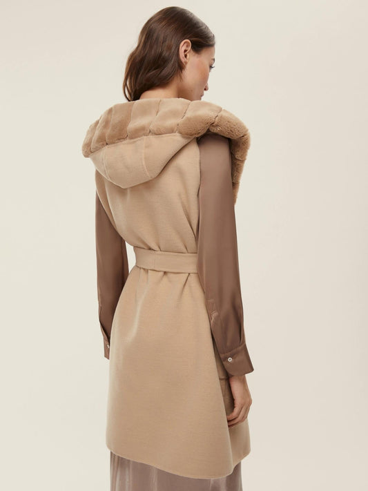Emme Marella Gilet con cintura Formosa Donna Beige - Santangelo