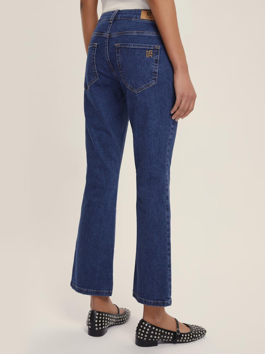 Emme Marella Jeans flare aderente cropped Ibisco Donna Blu