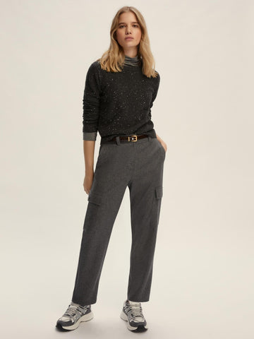 Maglia in filato comfy con paillette Ruth Donna Grigio Scuro