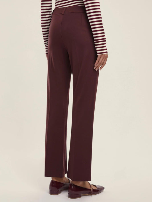 Pantalone dritto in jersey Flare Donna Bordeaux