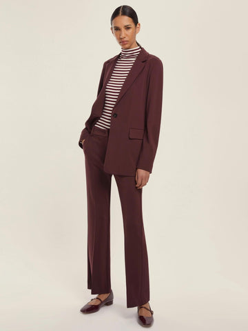 Pantalone dritto in jersey Flare Donna Bordeaux