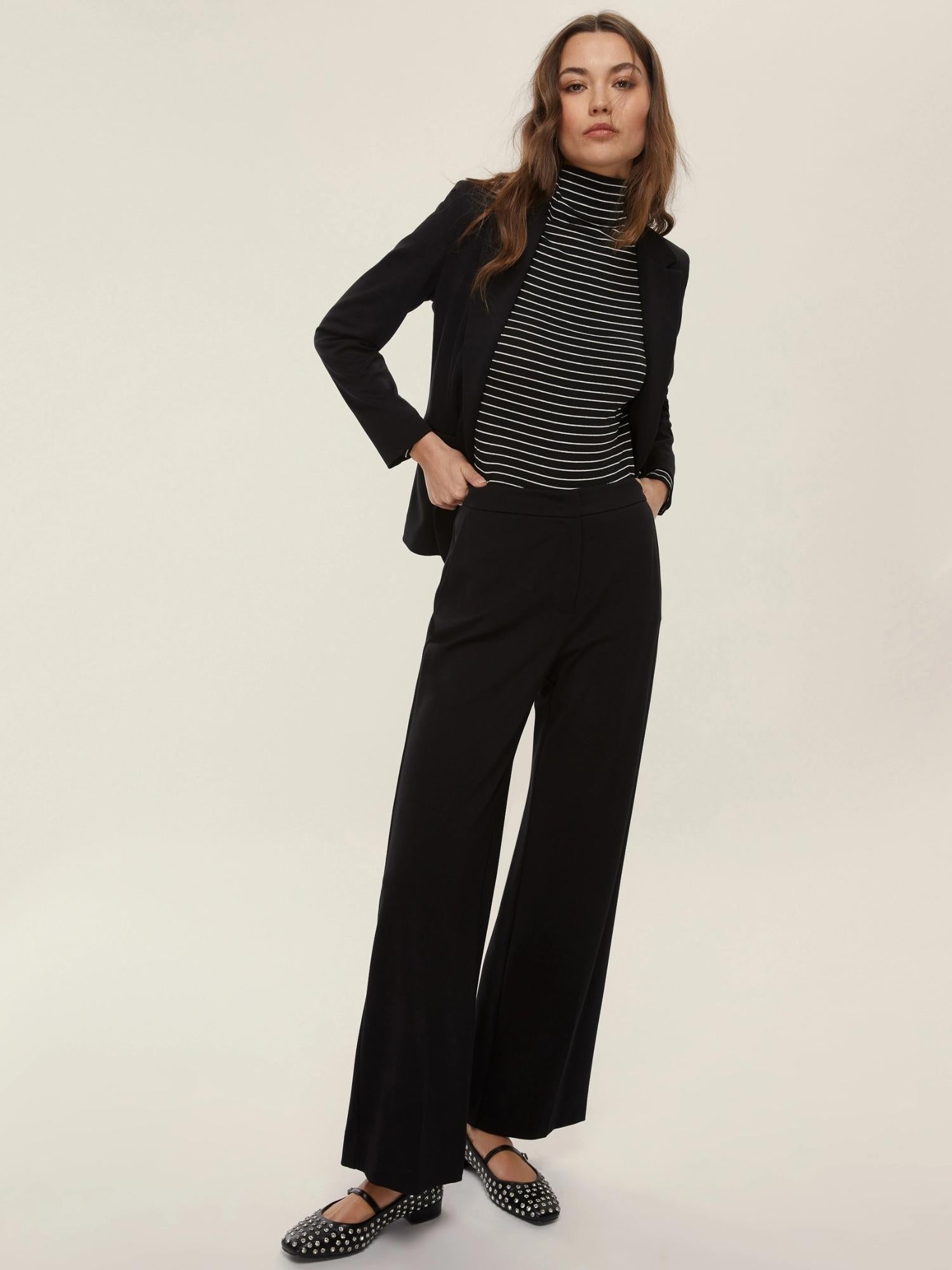 Emme Marella Pantalone in jersey punto Milano Palace Donna Nero - Santangelo