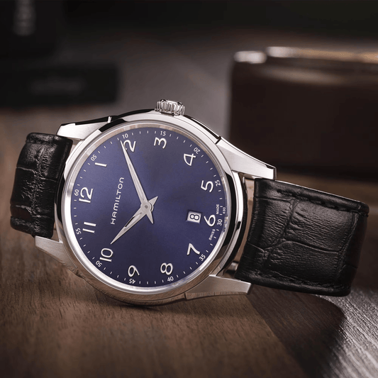Hamilton Jazzmaster Quartz Blu – cinturino in pelle nero