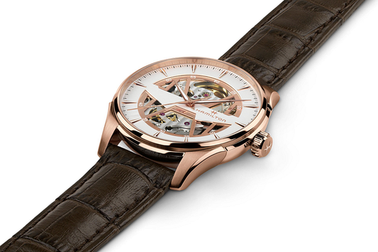 Hamilton Jazzmaster Open Heart Auto Bianco – cinturino in pelle