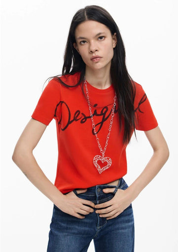 Desigual - Maglia Donna Florencia Rosso