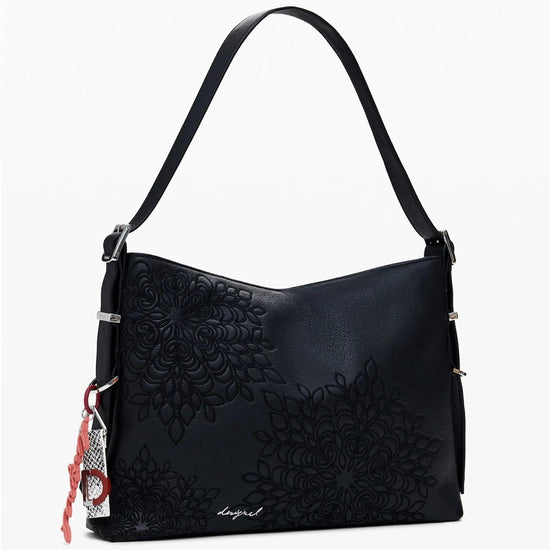Desigual Borsa effetto pelle ricamata media Donna Nero 25WAXPA0 2000 DESIGUAL 