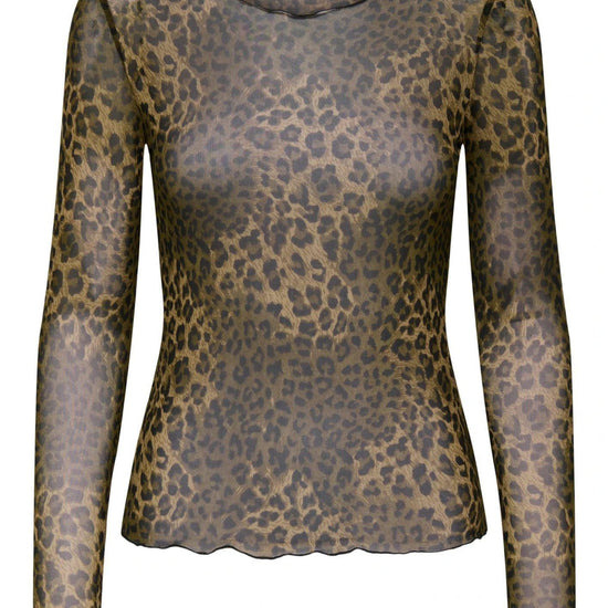 Jacqueline De Yong Top Donna Elsa Marrone Animalier 15356004 Chocolate Brown LEO JACQUELINE DE YONG 