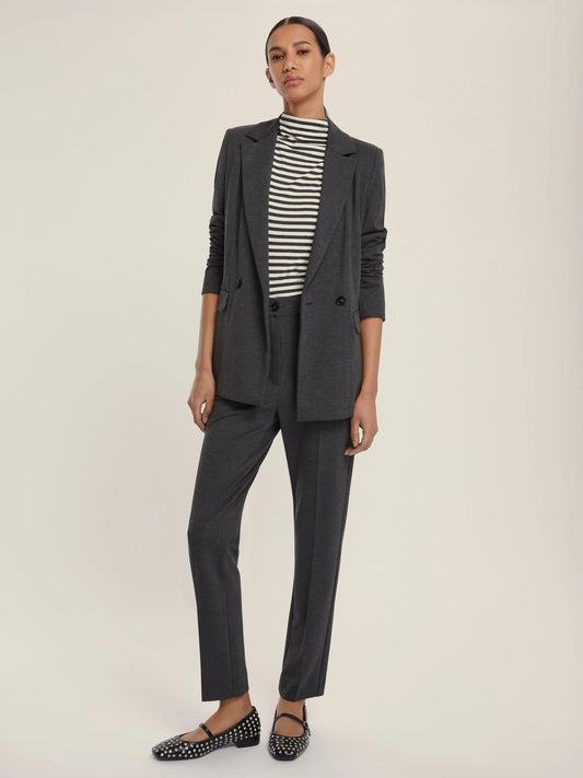 Emme Marella Women's Chinos Jersey Cigarette Trousers Charcoal