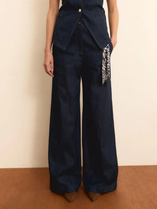 Emme Marella - Women's Pumpkin Blue Denim Trousers