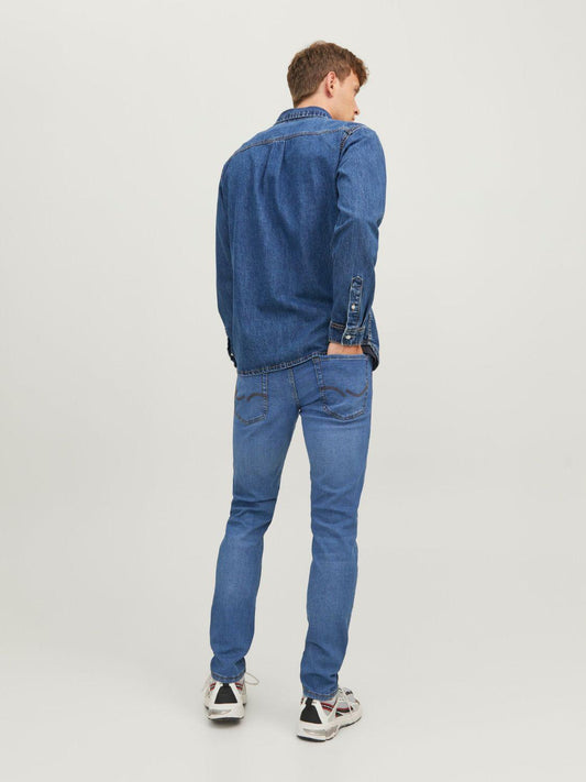 Jeans Slim Fit Uomo Blu Denim