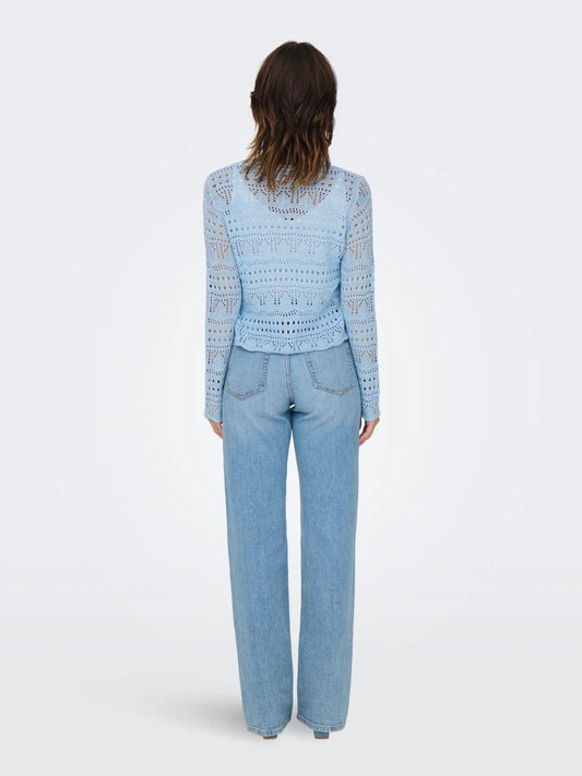 Jacqueline De Yong Women's Jdysun Cashmere Blue Sweater