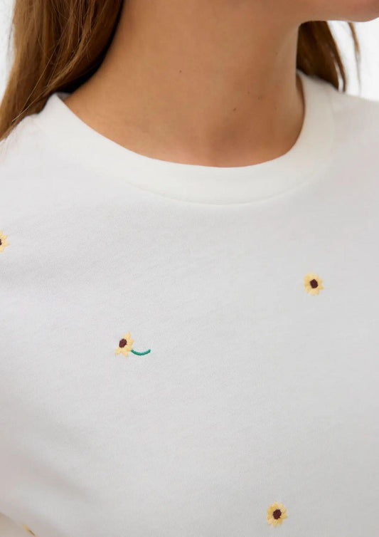 Vero Moda - Maglie Donna Sola Bianca Stampa Sunflower