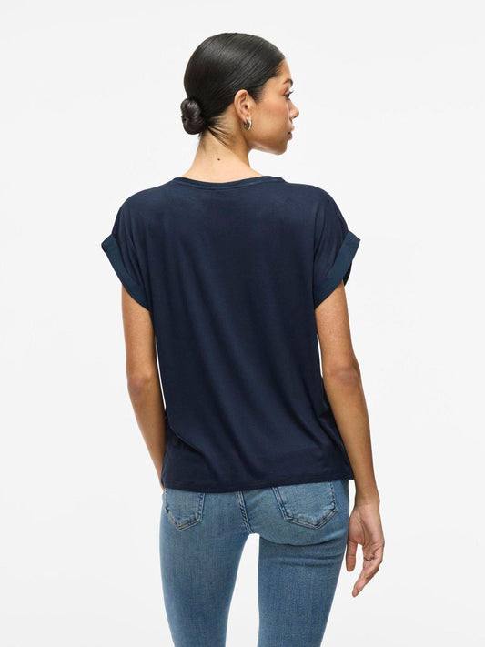 Vila Women's Top Navy Blazer Viellette