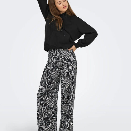Jacqueline De Yong JDYDEBBIE Pantaloni Wide Fit Donna Nero WHITECAP GRAY GEO 15352943 Black WHITECAP GRAY GEO JACQUELINE DE YONG 
