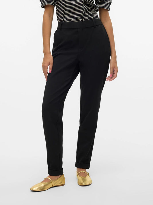 Vero Moda Pantaloni Donna VMMAYA a Vita Media Nero