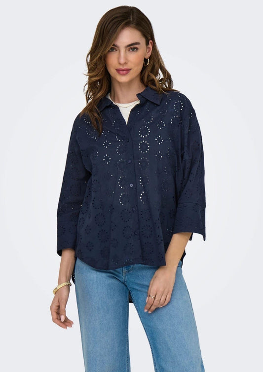 Jacqueline De Yong - Women's Tallie Blue Shirt