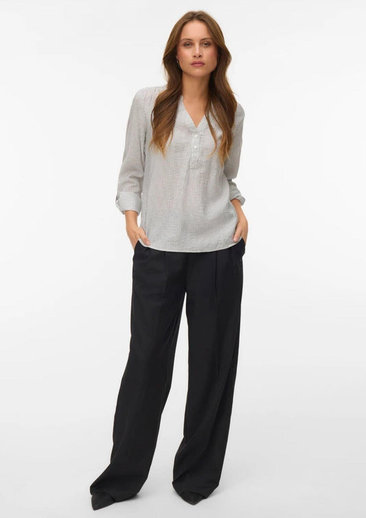 Vero Moda - Women's Kaja Black White Blouse
