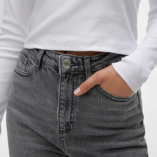 Vero Moda Jeans Donna VMTESSA a Vita Alta Wide Fit Medium Grey Denim 10287304 Medium Grey Denim VERO MODA 