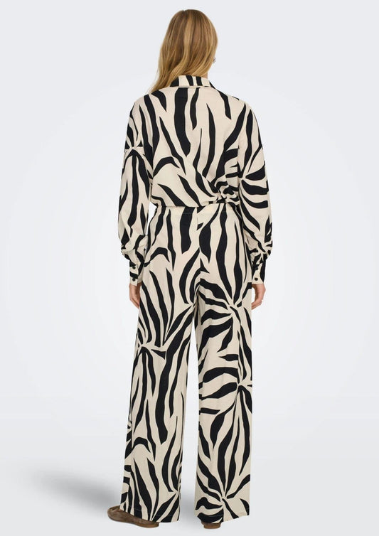 Only Women's Sakura Black and White Trousers
