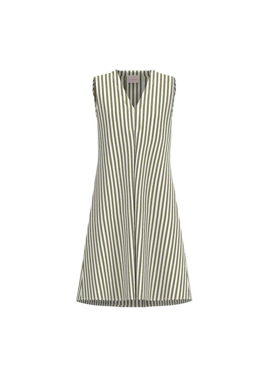Emme Marella - Women's Butter White and Military Green Dress
