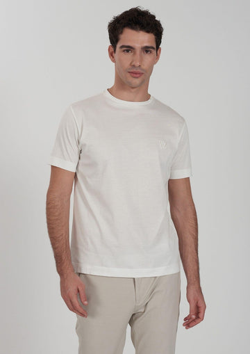 Yes Zee Men's White Crew Neck T-Shirt