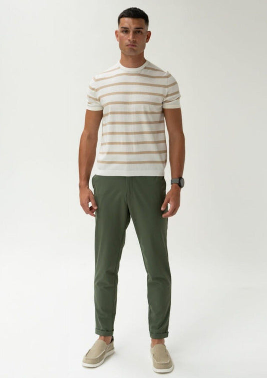 Rihunik Maglia Uomo Tom Marine Stripes Bianca
