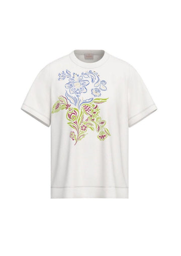 Emme Marella T-Shirt Donna Emmparaggi Bianca Stampa Fiore