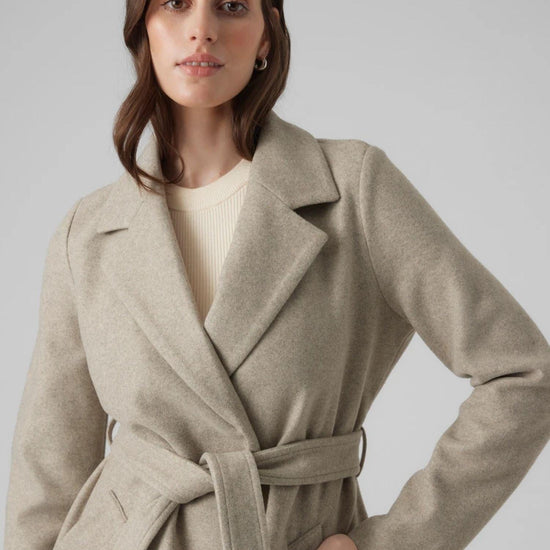 Vero Moda Cappotto Donna Fortuneaya Beige 10278330 Silver Mink MELANGE VERO MODA 