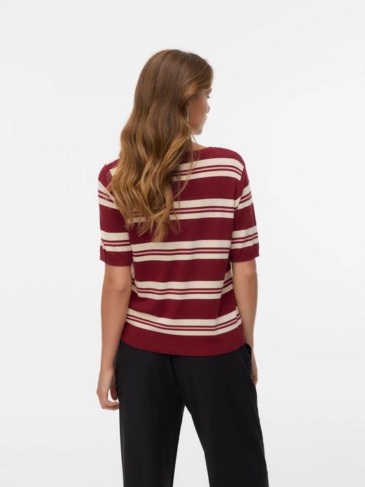 Vero Moda VMCARMELIA Pullover in maglia Donna Syrah W. ROSE ELGANCE BIRCH