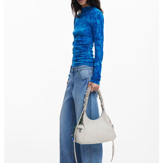 Desigual Borsa logo 3D con manico arricciato media Donna Avorio 25WAXPB0 6006 DESIGUAL 