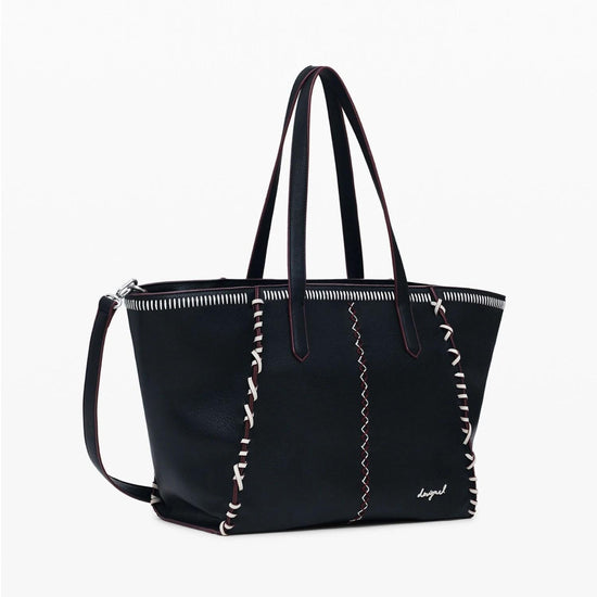 Desigual Borsa shopper grande con cuciture Donna Nero 25WAXP95 2000 DESIGUAL 