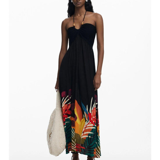 Desigual Abito lungo tropicale Donna Nero 25SWMW08 2000 DESIGUAL 