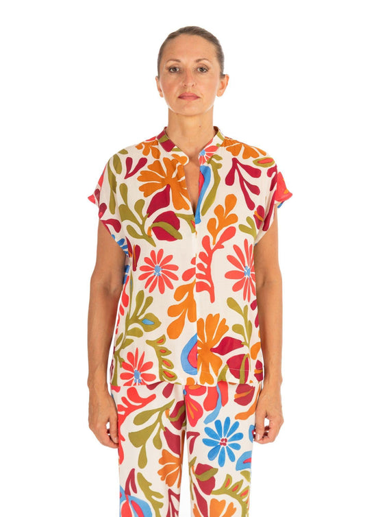 Diana Gallesi - Women's Ecru Red Blouse
