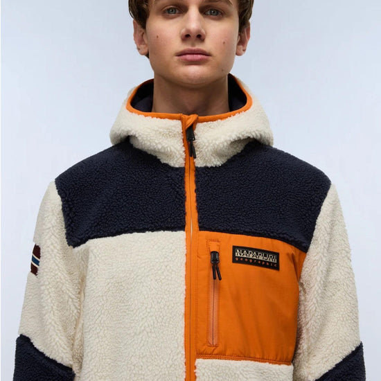 Napapijri Felpa in Pile con Cappuccio e Zip Yupik Uomo Multicolour NP0A4GNS MM9 NAPAPIJRI 