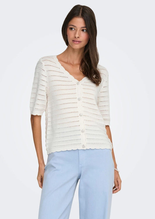Jacqueline De Yong - Women's Cardigan Tanja White