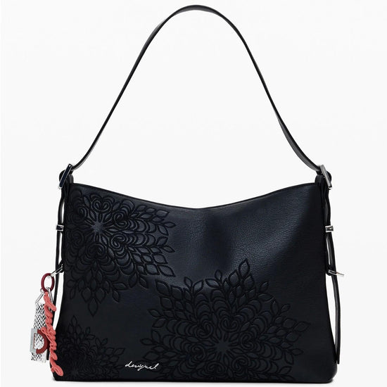 Desigual Borsa effetto pelle ricamata media Donna Nero 25WAXPA0 2000 DESIGUAL 