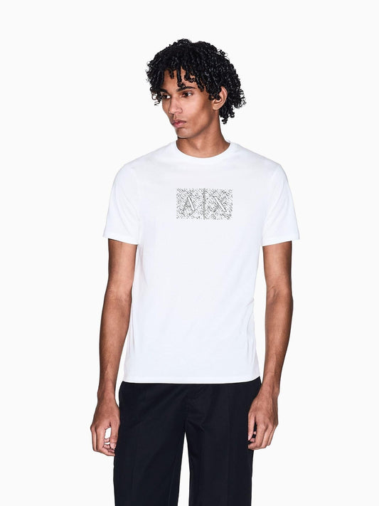 Armani Exchange T-Shirt Uomo Bianca Slim Fit in Jersey di Cotone Classico