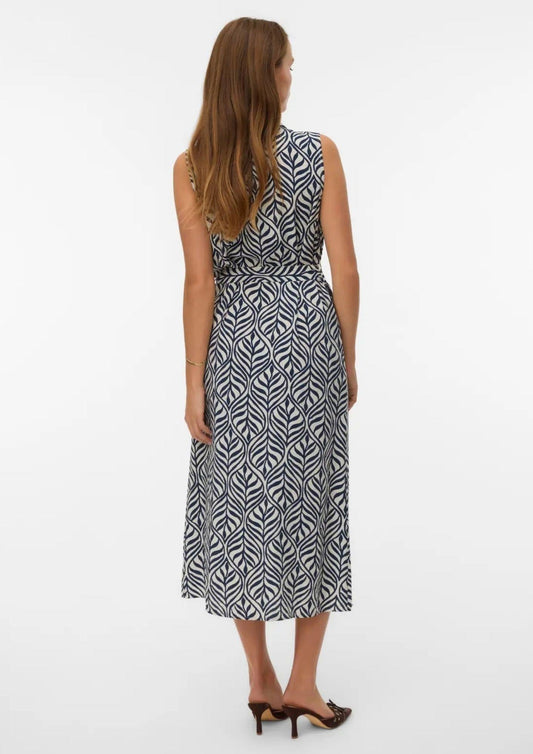 Vero Moda - Abito Donna Josie Grigio Betulla Stampa Blacke
