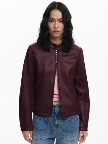 Desigual Women's Red Leather Effect Jacket