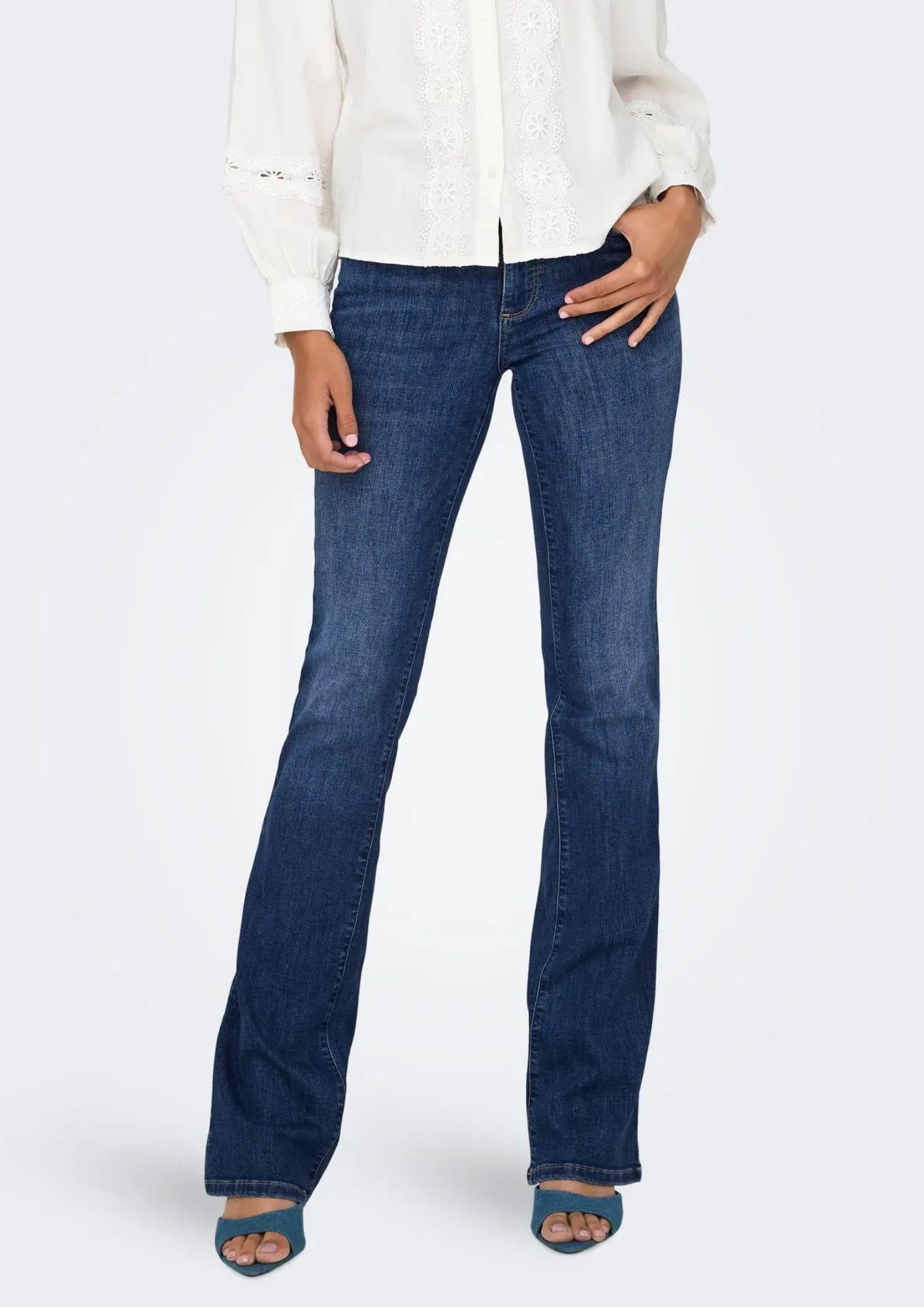 Jeans Donna Only Onlann Blu Denim Scuro<BR/> 15337824 Dark Blue Denim ONLY 