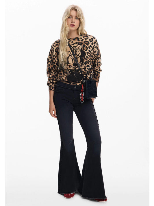 Desigual Women's Brown Animal Print Minnie Sweater