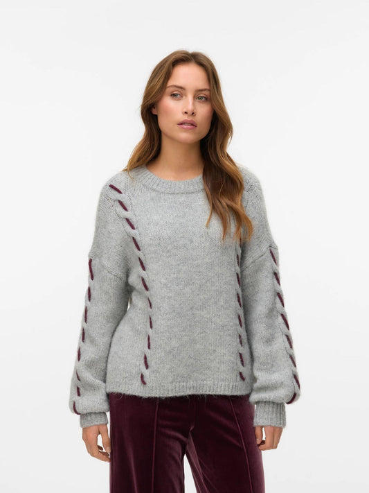 ILINA Maglione Donna Light Grey Melange