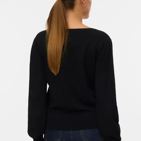 Vero Moda Pullover Donna Hollycaris Nero 10310578 Black W. GOLD BUTTONS VERO MODA 