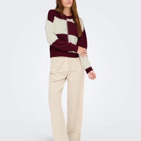 Jacqueline De Yong JDYJUSTY Pullover Donna Cabernet 15276930 Cabernet CLOUD DANCER JACQUELINE DE YONG 