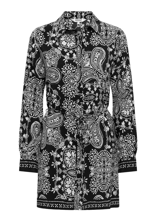 Only Women's Emza Black Ethnic Print Dress