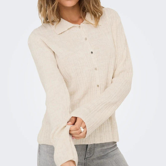Cardigan Donna Only Thea Beige 15353029 Pumice Stone Melange ONLY 