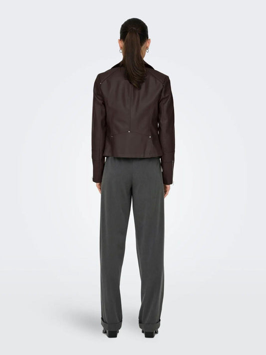 Only ONLGEMMA Giacca in finta pelle Donna Chocolate Torte